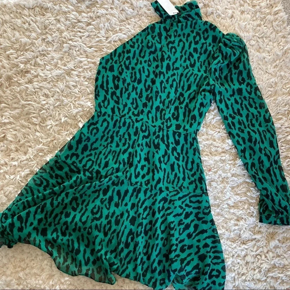 AuLaLa One Sleeve Leopard Print Dress Sz M NWT - Picture 6 of 7